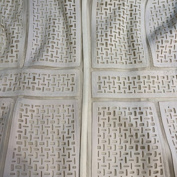 Peter Nygard Womens White Laser Cut Front Panel Jacket Size Medium Art to Wear - Picture 3 of 9